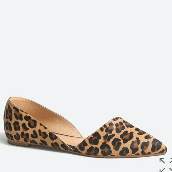 J. Crew Factory Shoes - J. CREW zoe calf hair pointy toe flats Leopard