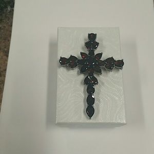 Sterling silver garnett cross