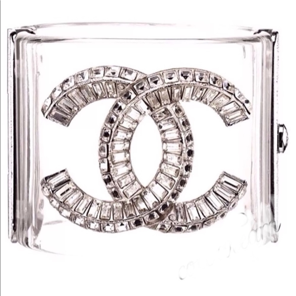Chanel lucite and Strauss crystal cuff