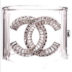 Chanel lucite and Strauss crystal cuff