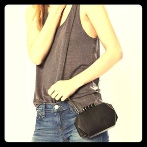 NWT Rebecca Minkoff Black Hex Minaudiere Clutch