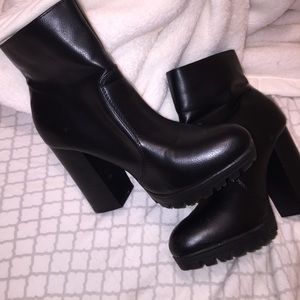 Leather booties wild diva