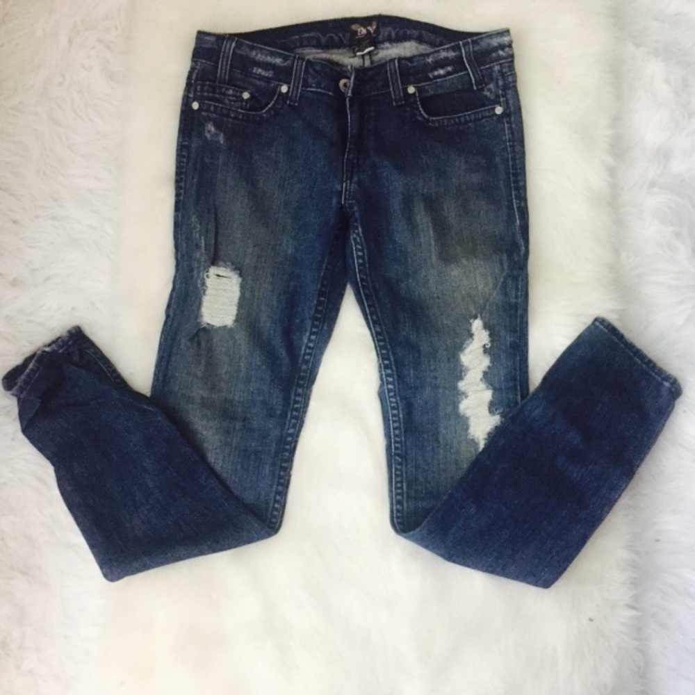 DENIM OF VIRTUE Skinny Distressed Jeans Sz 32