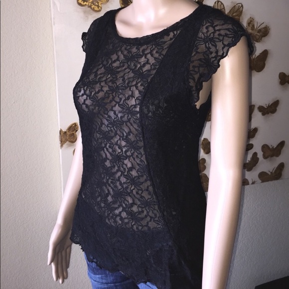Maje Paris designer sheer black shirt - Picture 3 of 8