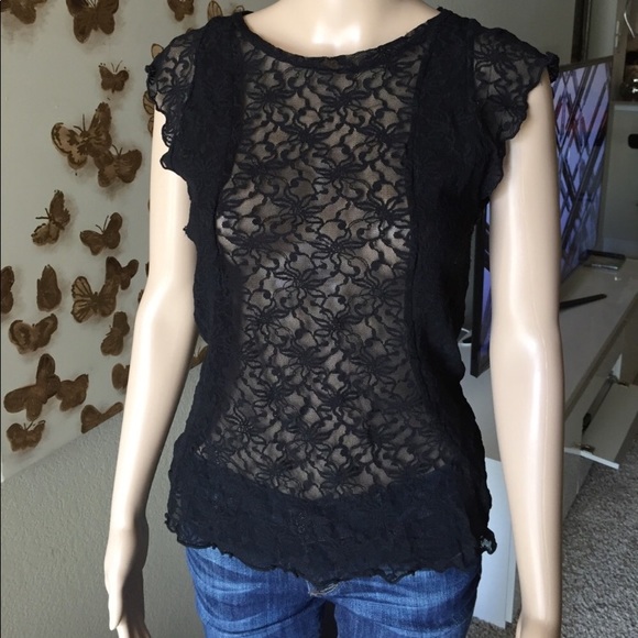 Maje Paris designer sheer black shirt - Picture 8 of 8