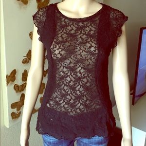 Maje Paris designer sheer black shirt