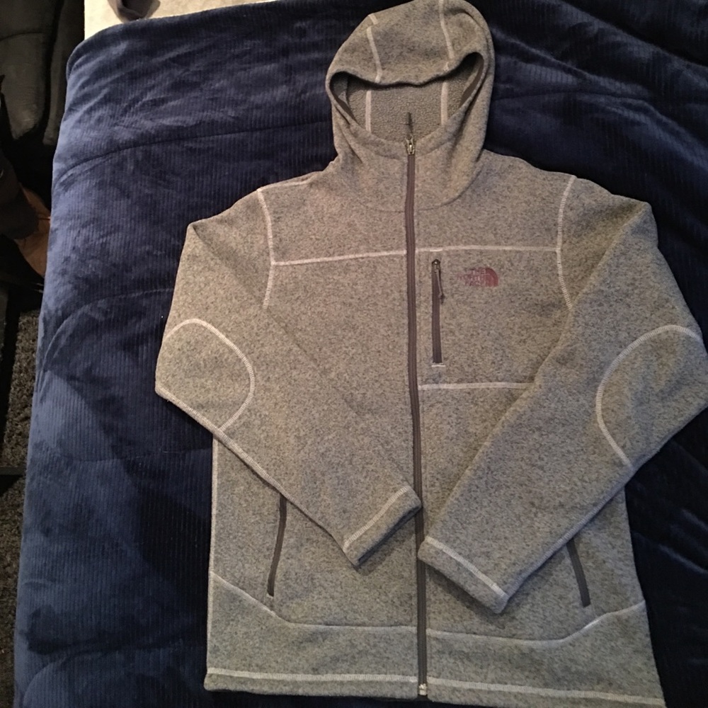 Men's grey Northface zip up hoodie size medium