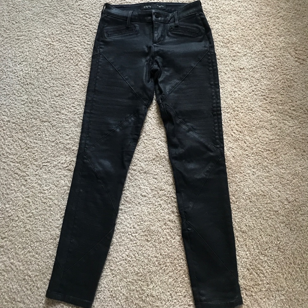 Guess black moto style pants.