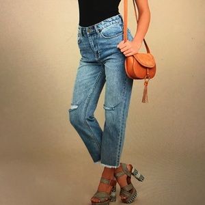 Amuse society distressed high-waisted jeans