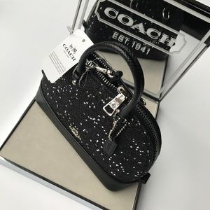 Coach Black Ultra Mini Glitter Crossbody