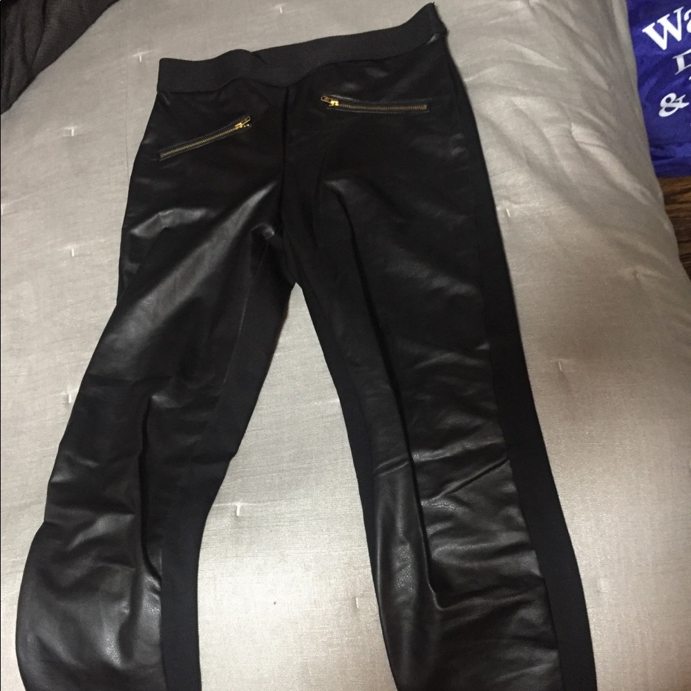 Fake leather leggings