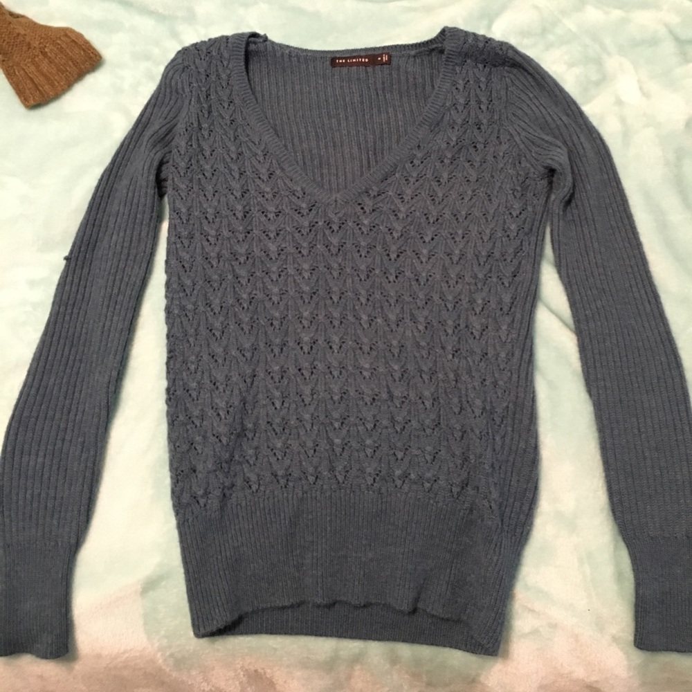 Dark Blue/Teal Vneck Sweater