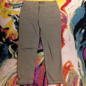 Khaki Green Military Style Ankle Pant