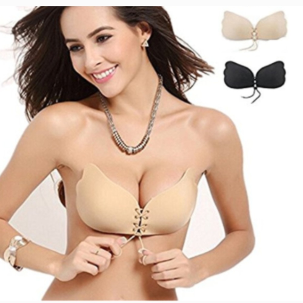 NWOT Tan or Black Sticky Bra!