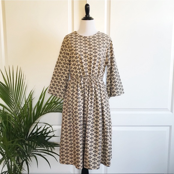 shop_terracotta Dresses & Skirts - Victorian Floral Print Bell Sleeve Dress