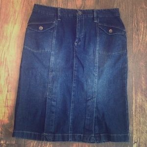 💰SOLD: Sonoma LifeStyle Blue Denim Mid-Calf Skirt