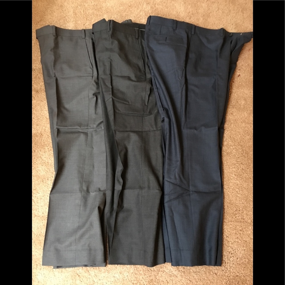 Three pairs of Indochino suit pants, never worn.