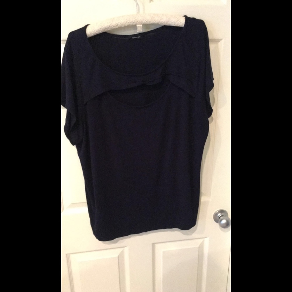 NWOT Cutout navy blue blouse