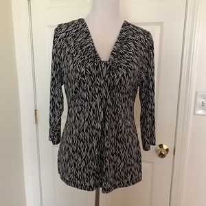 Chaus New York Black & White Blouse