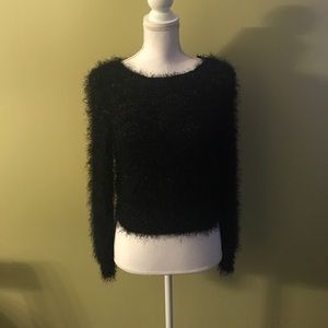 Fuzzy crop  sweater