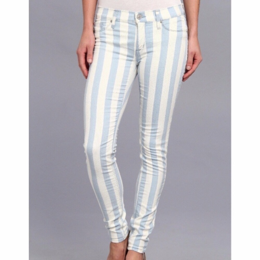 Stripe Hudson Skinny Jeans NWOT