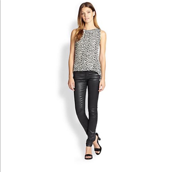 Parker Raven Leopard-Print Silk Open-Back Top - Picture 2 of 8