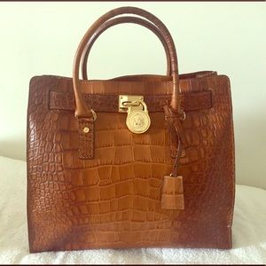 Michael Kors cognac croc Hamilton