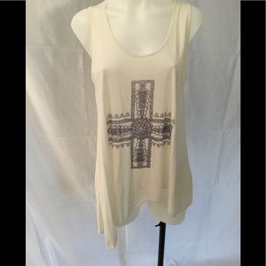 Free people asymmetrical tank with cross