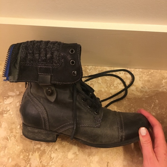 Dark gray Steve Madden combat boots - Picture 5 of 6