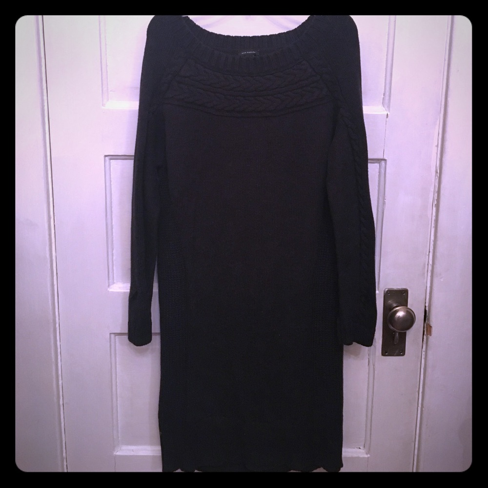 Ann Taylor charcoal sweater dress