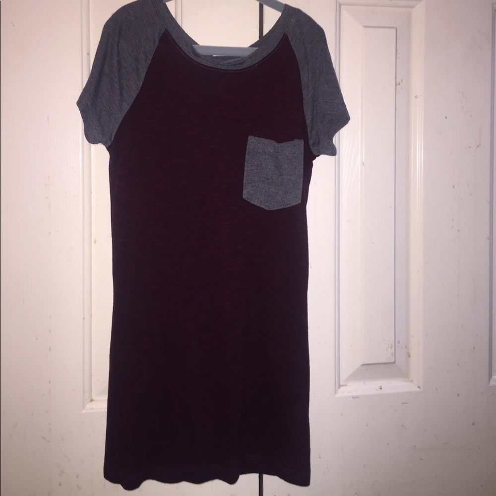 Maroon and grey top