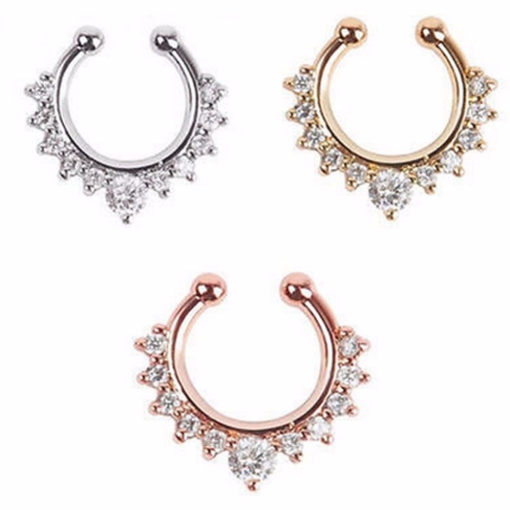 Septum Titanium Crystal CZ Nose/Ear Ring