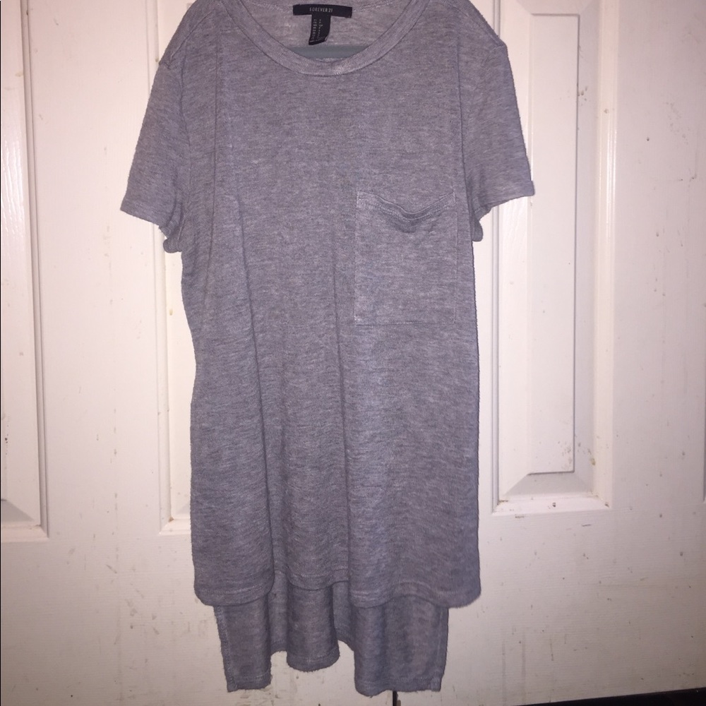 High to low grey top