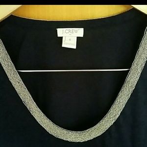JCrew Factory Tee with beaded collar