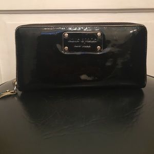 Kate Spade black patent leather wallet