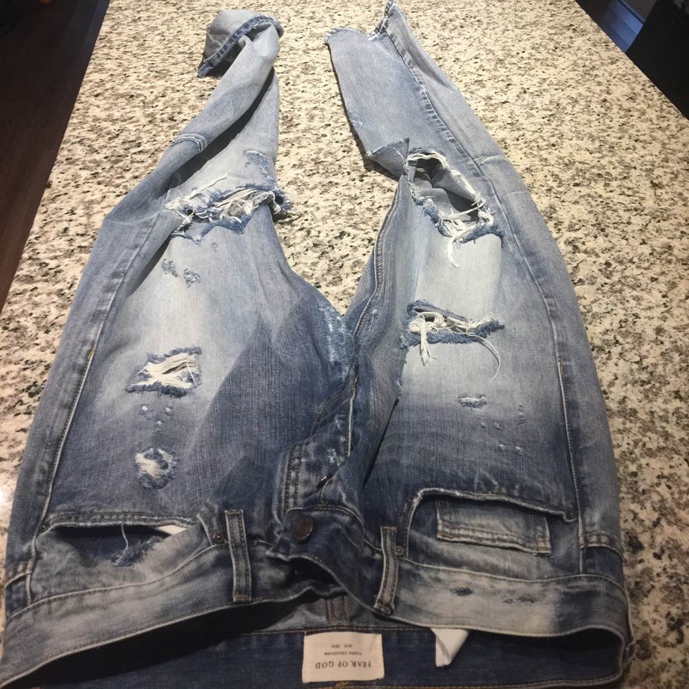 Fear of God replica size size 34 with riri zippers