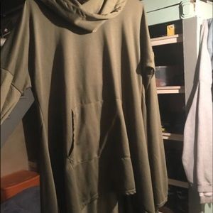 Army Green High-Low Hoodie