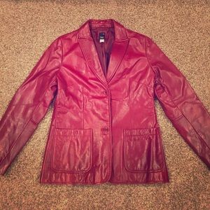 Red Leather Blazer