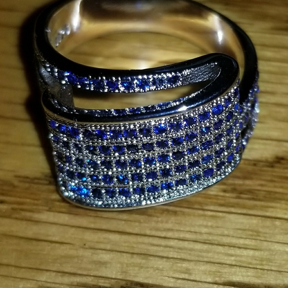 Sapphire ring Sterling silver