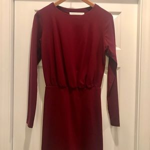 Susana Monaco Oxblood Peepback Bodycon Dress