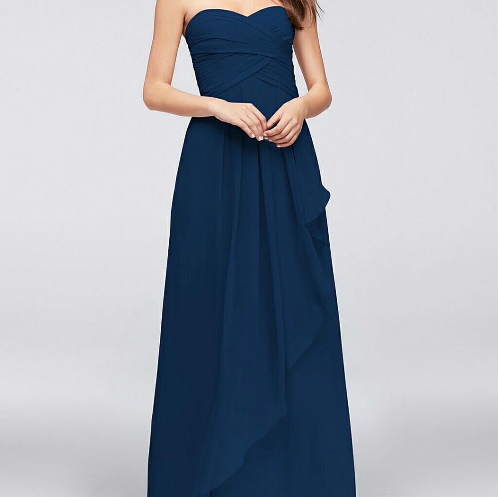 David's Bridal bridesmaids dress Strapless marine