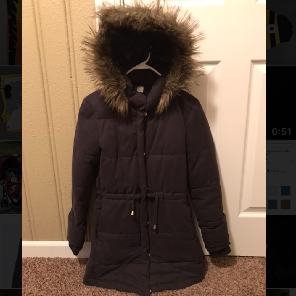 Women’s Navy Puffer Coat