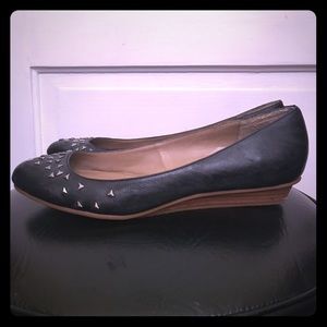 Calvin Klein distress studded wedge flats