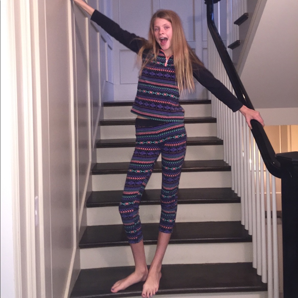 💜🖤Black/peach  light pants & fleece.💙🍑