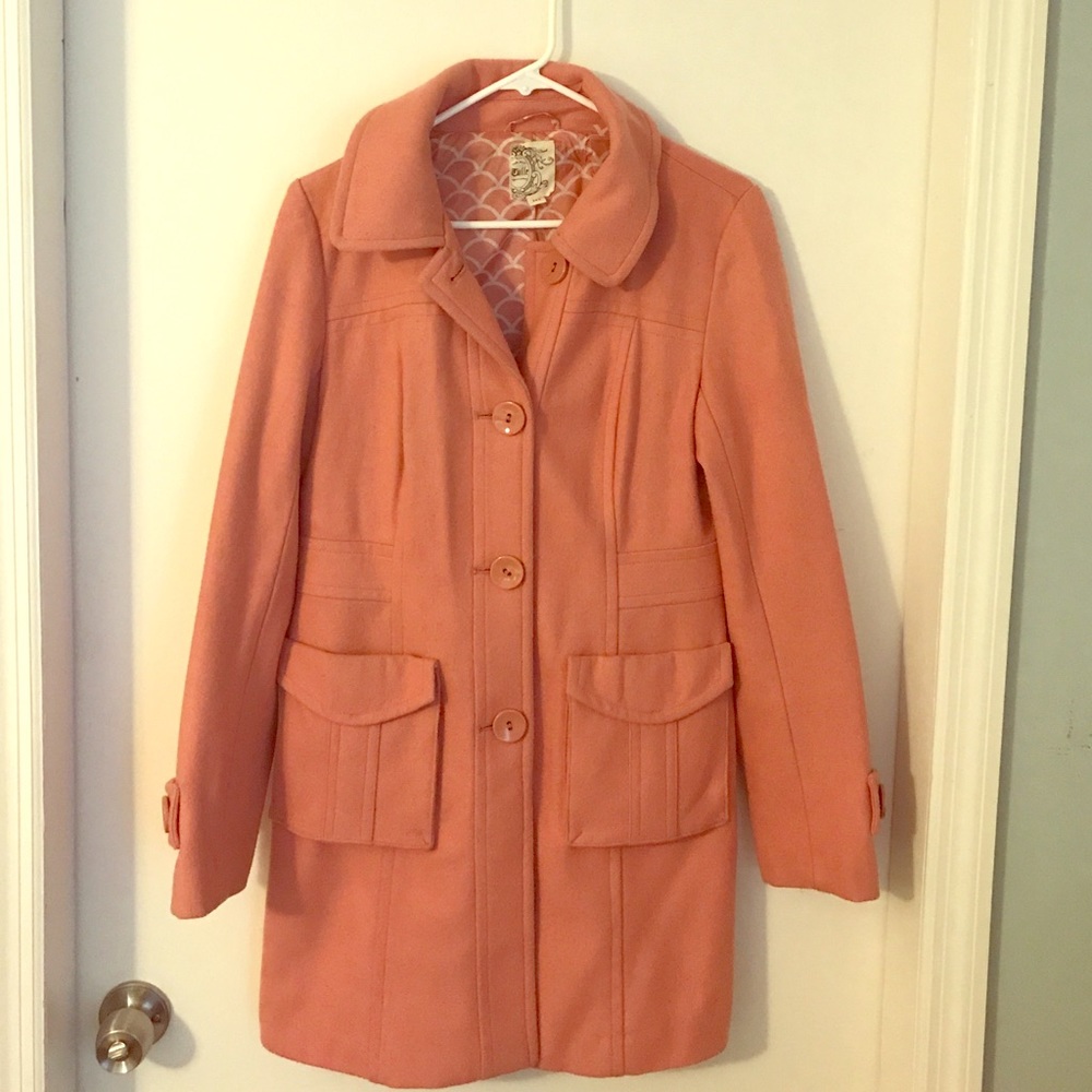Tulle Pink Pea Coat - Size Medium