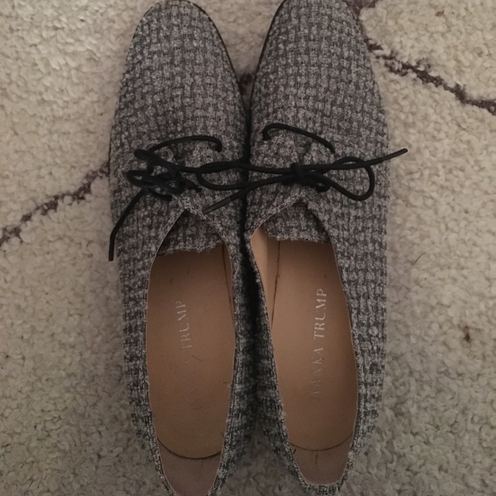 Lightly worn ivanka trump flats - tweed