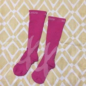 Hot pink running compression socks