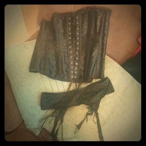 2 piece lace up lingerie.