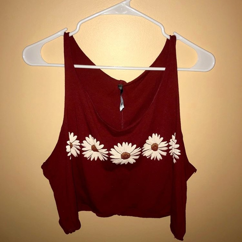 Burgundy cropped tank top
