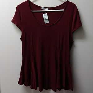 Burgundy peplum t-shirt